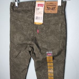 Levis 510 Skinny Fit Olive Haze Print Pants